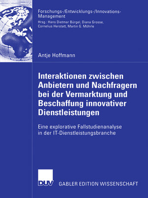 cover image of Interaktionen zwischen Anbietern und Nachfragern bei der Vermarktung und Beschaffung innovativer Dienstleistungen